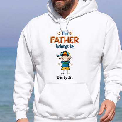 VPST12 This Grandpa Belong To Embroidery Effect - Personalized Custom T-shirt Hoodie