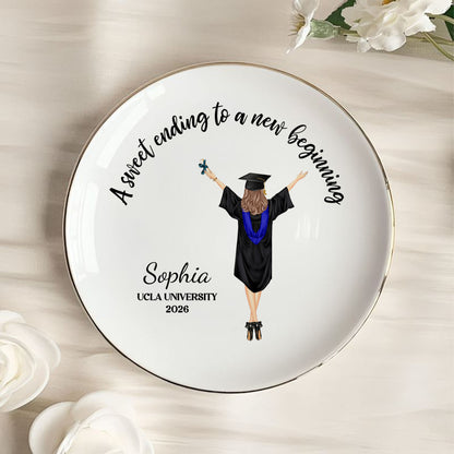 PSD06 A Sweet Ending To A New Beginning - Personalized Custom Jewelry Dish