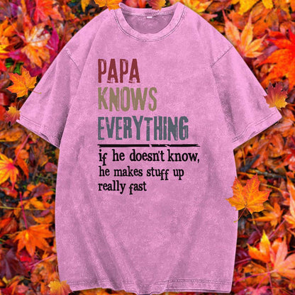 PST211 Knows Everything - Personalized Custom Washed T-shirt