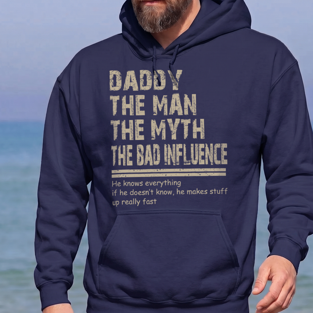 VPST44 Papa The Man The Myth The Bad Influence - Personalized T-shirt Hoodie