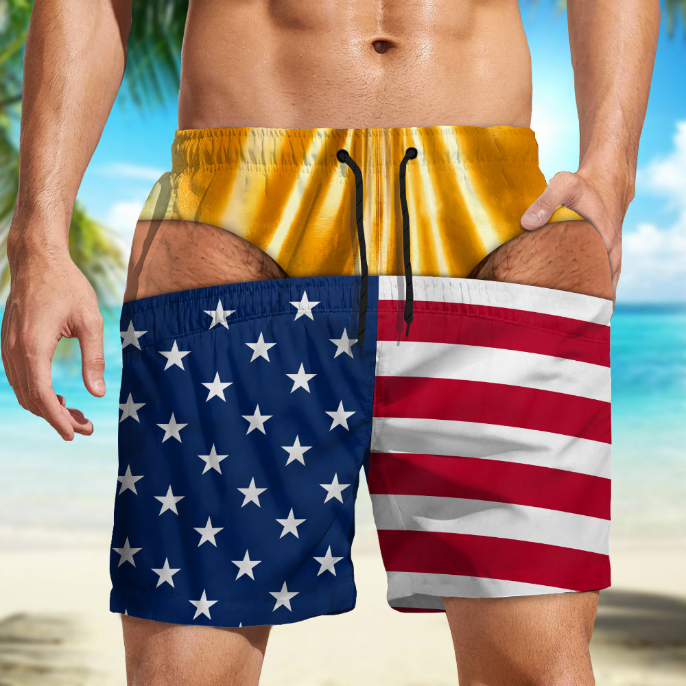 PST237 Funny Beach Short For Man - Personalized Custom Beach Short