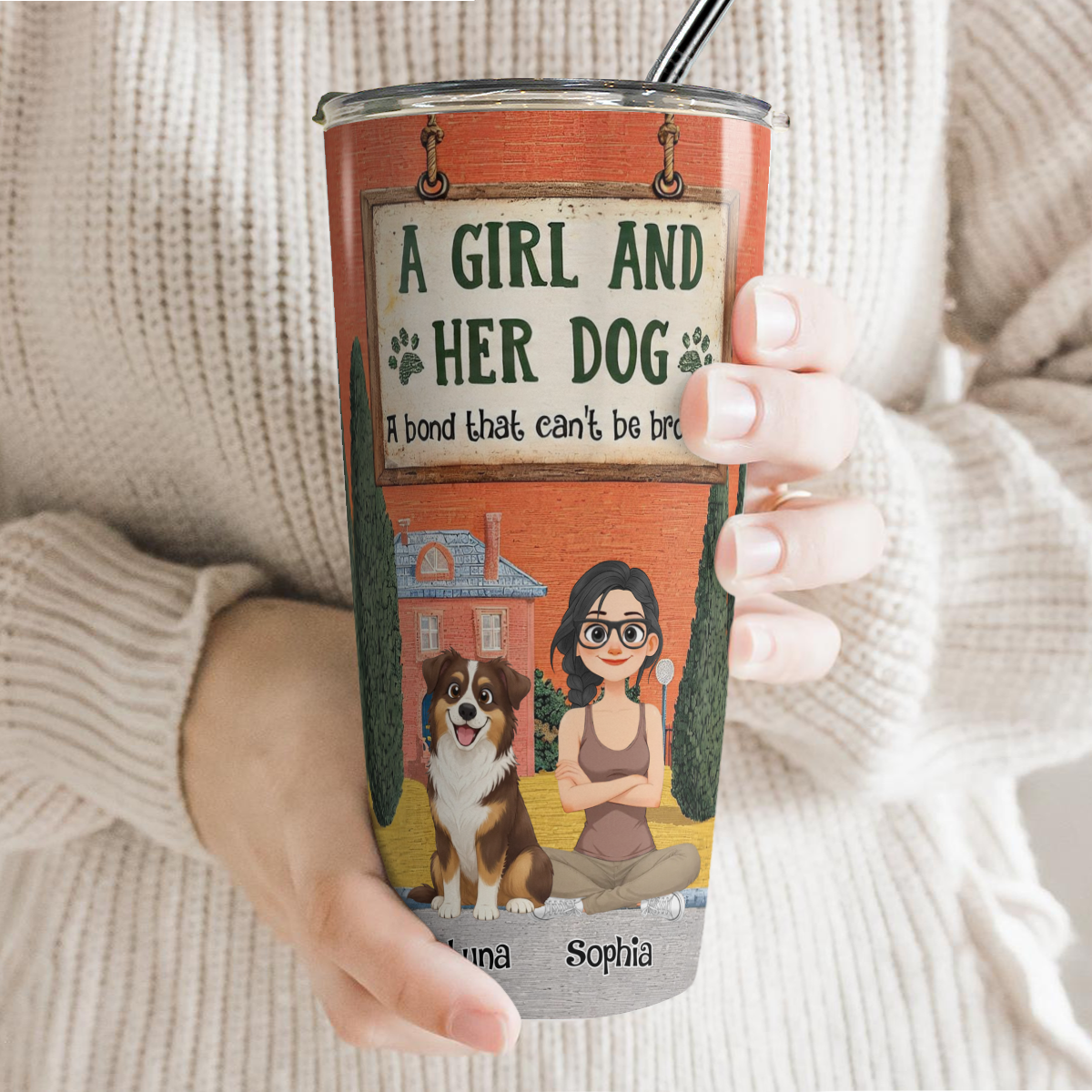 VPST49 A Bond That Can't Be Broken Dog Mom Vintage Style - Personalized Custom Tumbler