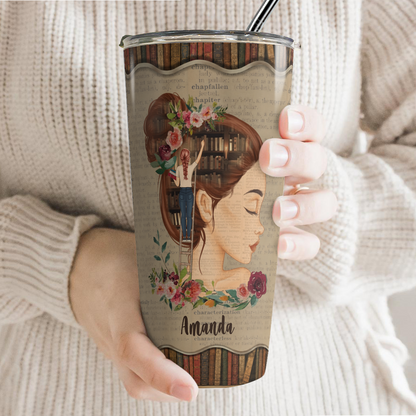APST10 Just A Girl Who Loves Books - Personalized Custom Tumbler