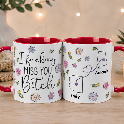 VPST80 I Miss You Bestie- 3D Inflated Effect Custom Personalized Mug