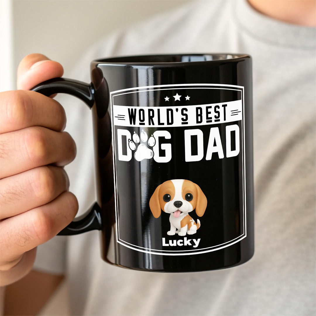 UPST60 World's Best Dog Dad - Personalized Black Mug