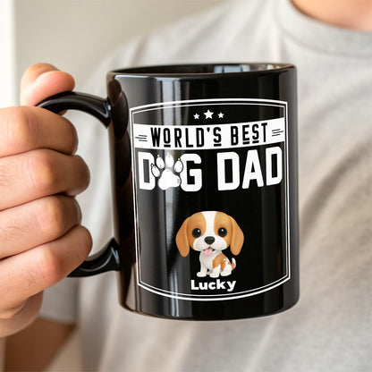 UPST60 World's Best Dog Dad - Personalized Black Mug