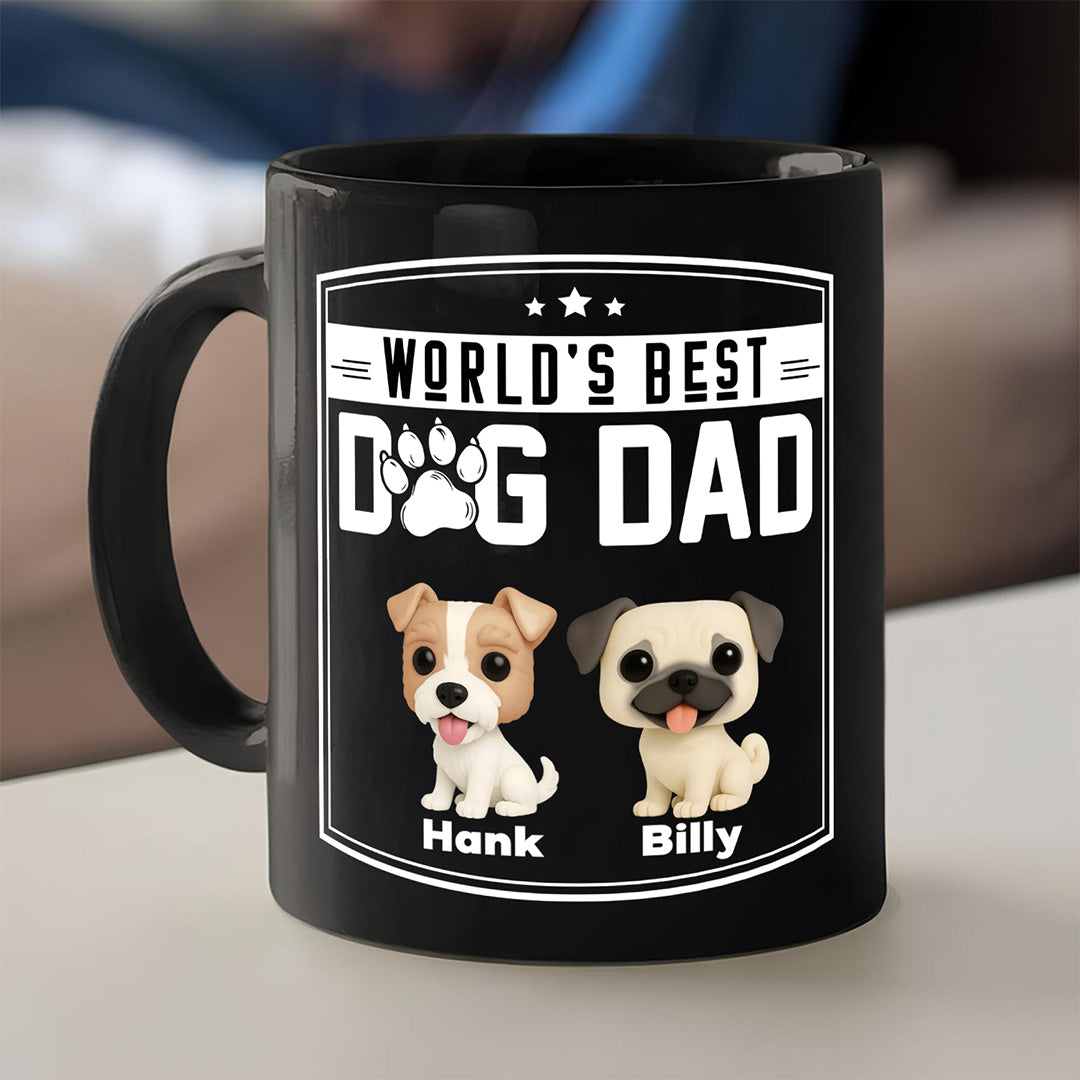 UPST60 World's Best Dog Dad - Personalized Black Mug