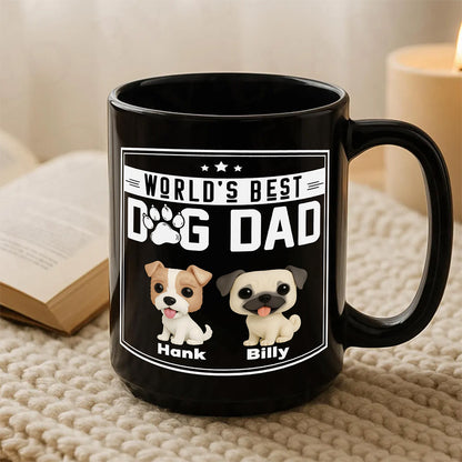 UPST60 World's Best Dog Dad - Personalized Black Mug