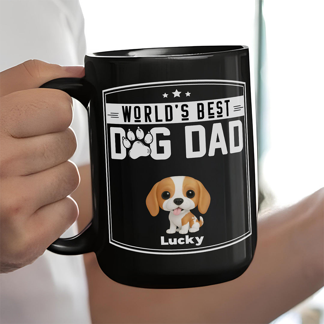UPST60 World's Best Dog Dad - Personalized Black Mug