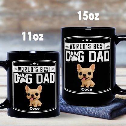 UPST60 World's Best Dog Dad - Personalized Black Mug