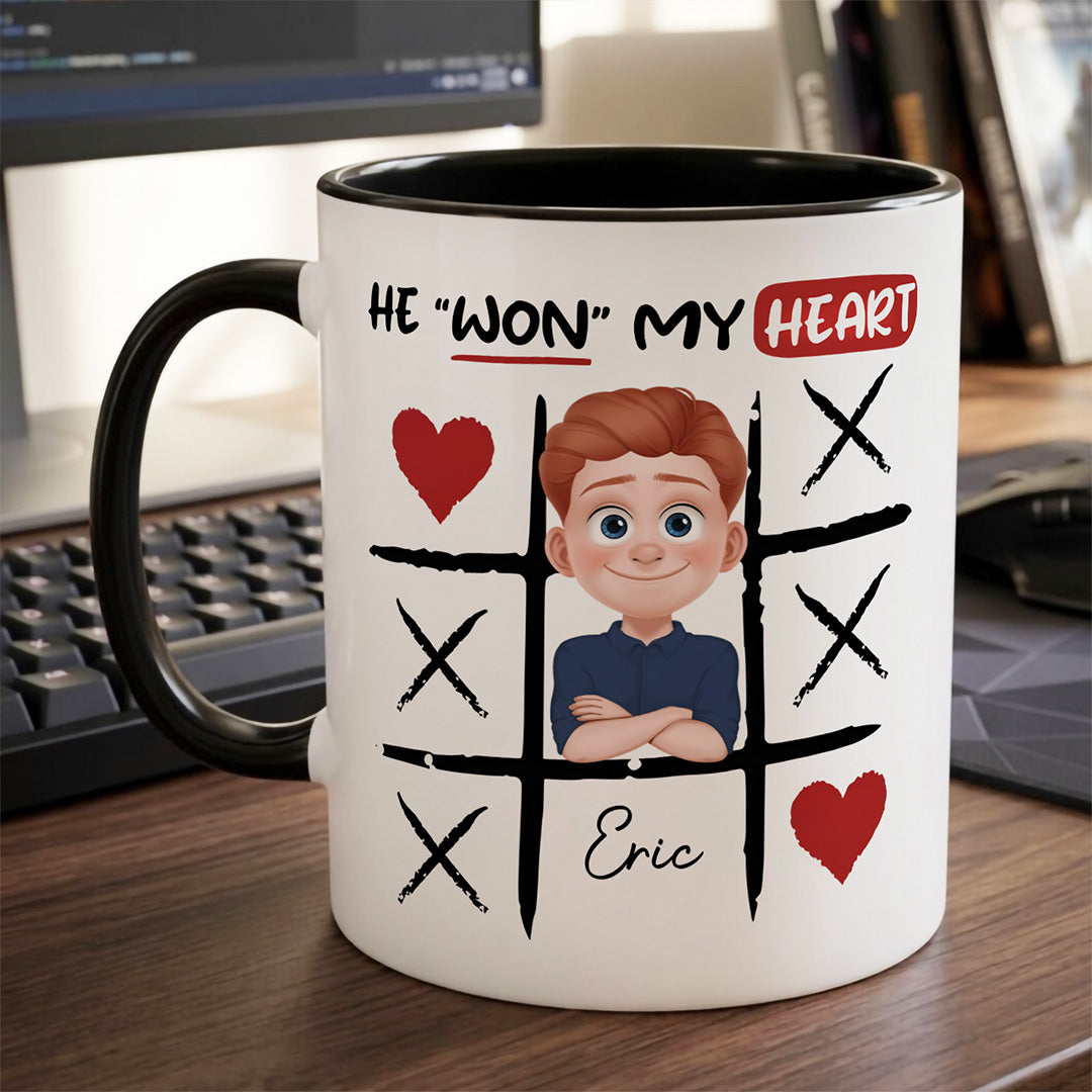 UPST66 You Won My Heart - Personalized White Mug Accent Mug
