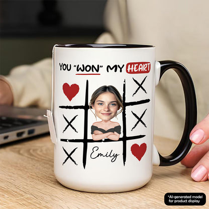 UPST66 You Won My Heart - Personalized White Mug Accent Mug