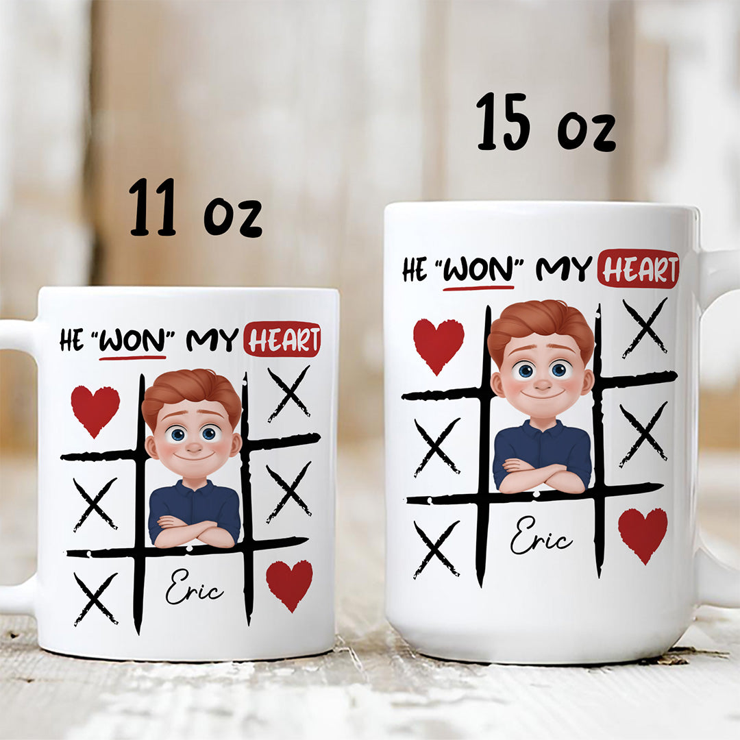 UPST66 You Won My Heart - Personalized White Mug Accent Mug