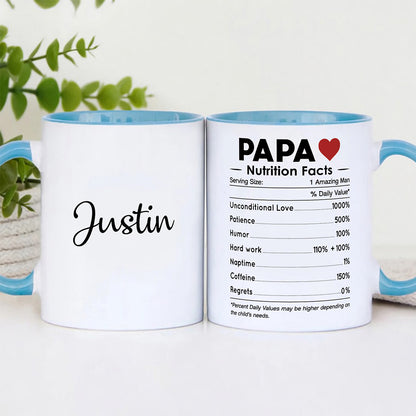 UPST68 Parents Nutrition Facts - Personalized White Mug Accent Mug