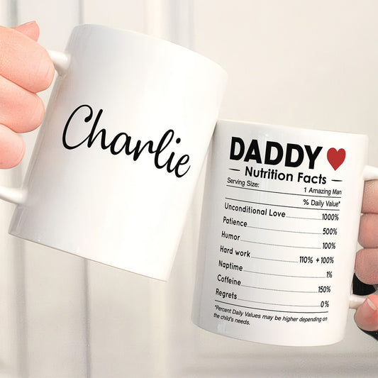 UPST68 Parents Nutrition Facts - Personalized White Mug Accent Mug