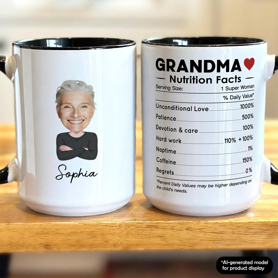 UPST69 Parents Nutrition Facts - Personalized White Mug Accent Mug