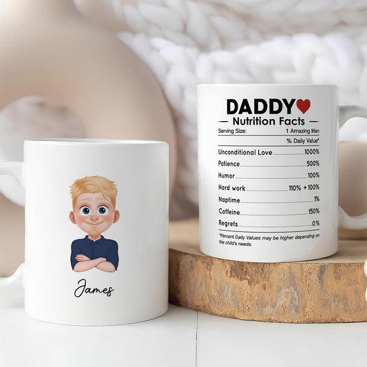 UPST69 Parents Nutrition Facts - Personalized White Mug Accent Mug