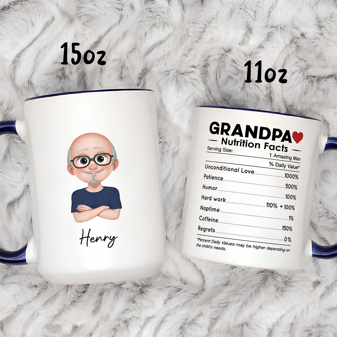 UPST69 Parents Nutrition Facts - Personalized White Mug Accent Mug
