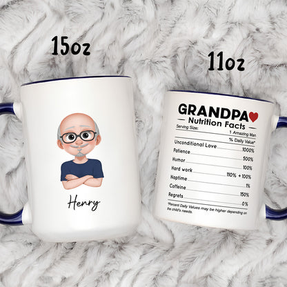 UPST69 Parents Nutrition Facts - Personalized White Mug Accent Mug