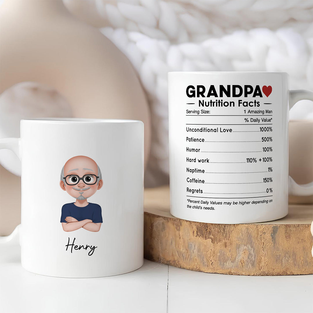 UPST69 Parents Nutrition Facts - Personalized White Mug Accent Mug