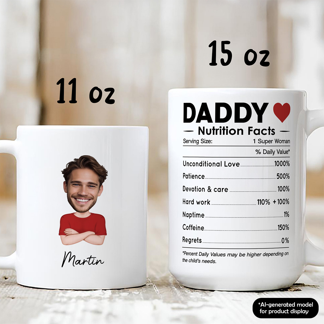UPST69 Parents Nutrition Facts - Personalized White Mug Accent Mug