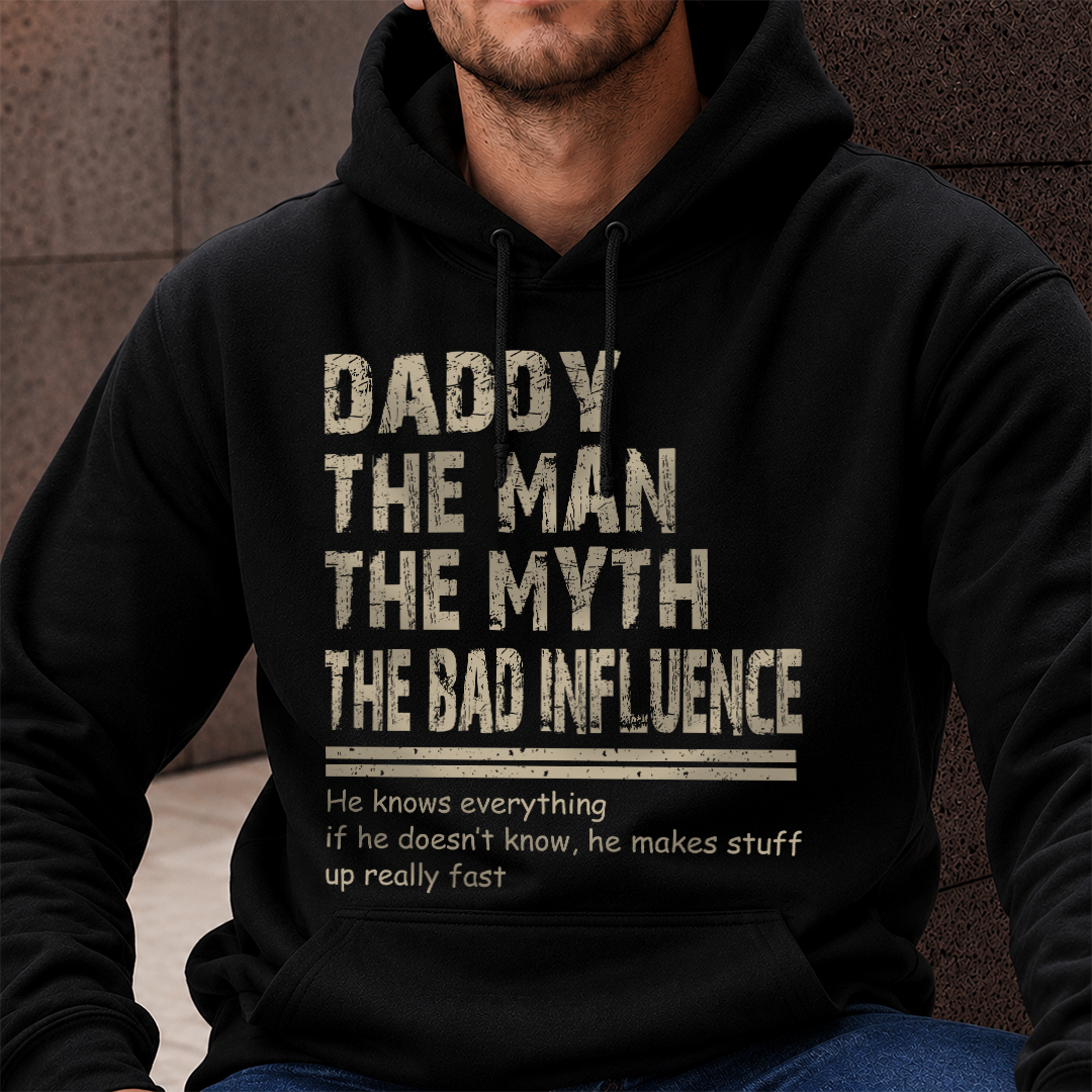 VPST44 Papa The Man The Myth The Bad Influence - Personalized T-shirt Hoodie