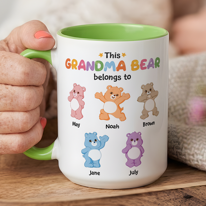 VPST02 This Mama/Papa Bear Belongs To - Personalized White Mug Accent Mug