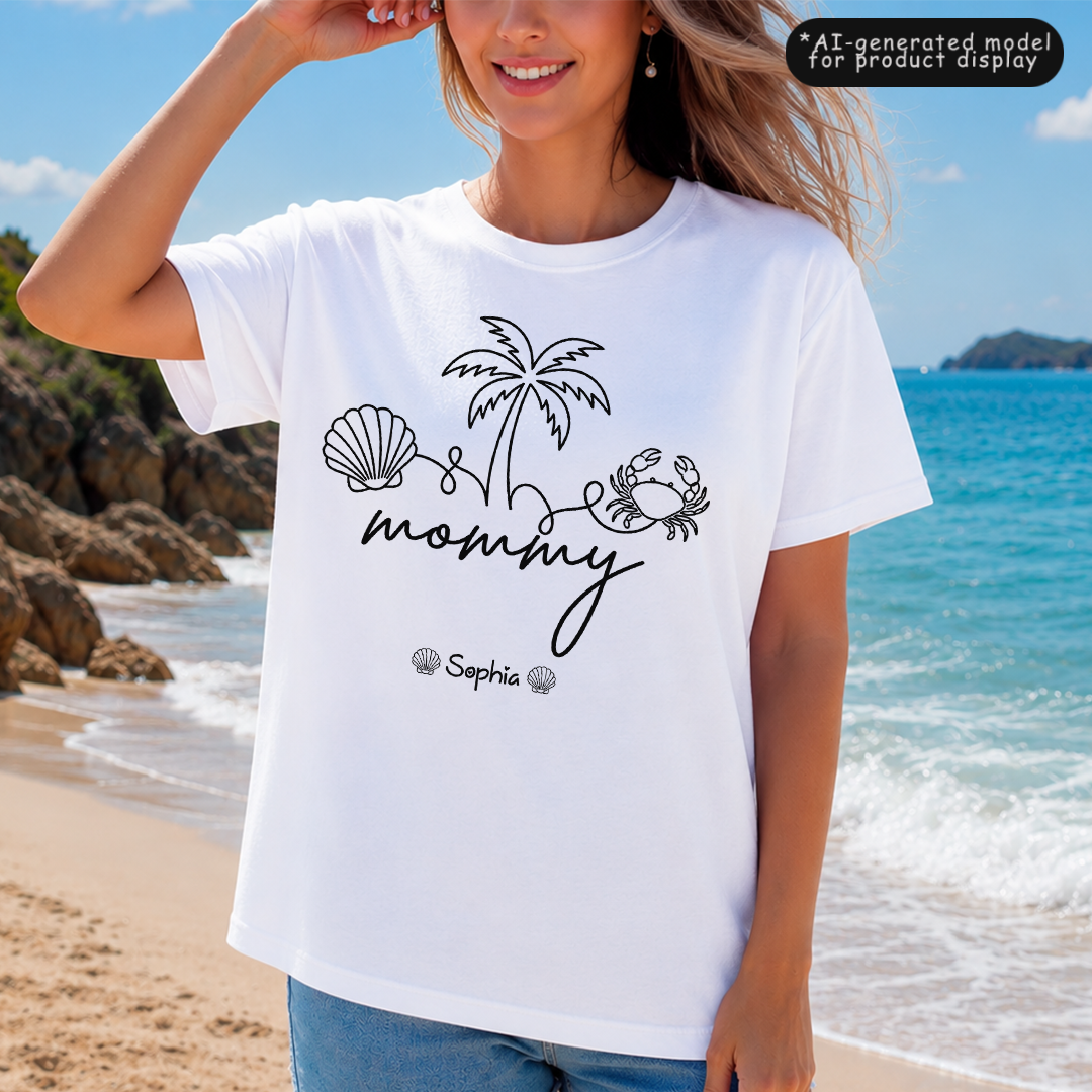 VPST62 Grandma Mom Beach Vibe - Personalized T-shirt Hoodie