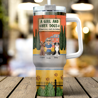 VPST49 A Bond That Can't Be Broken Dog Mom Vintage Style - Personalized Custom Tumbler