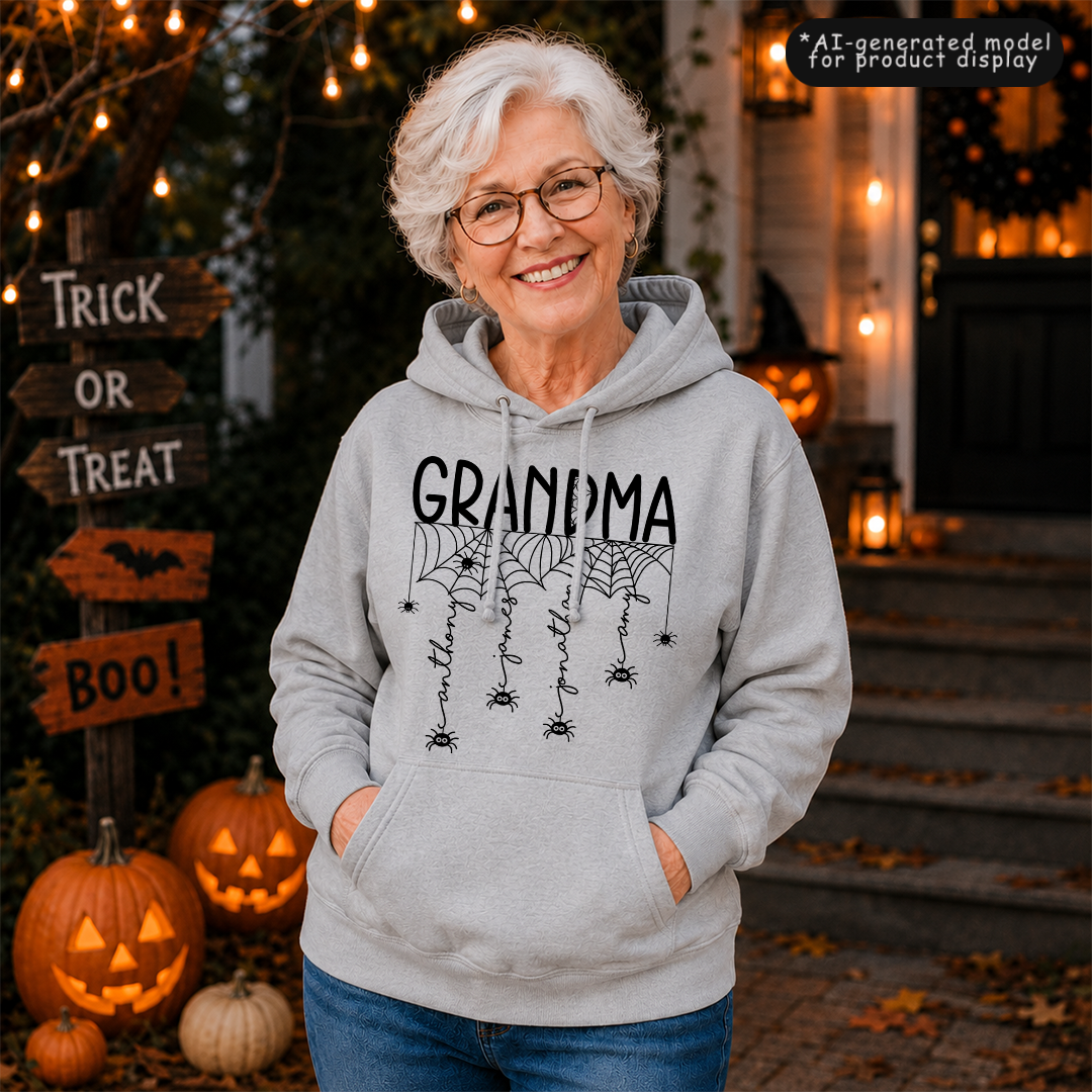 VPST54 Grandma Halloween Spiderweb - Personalized T-shirt Hoodie