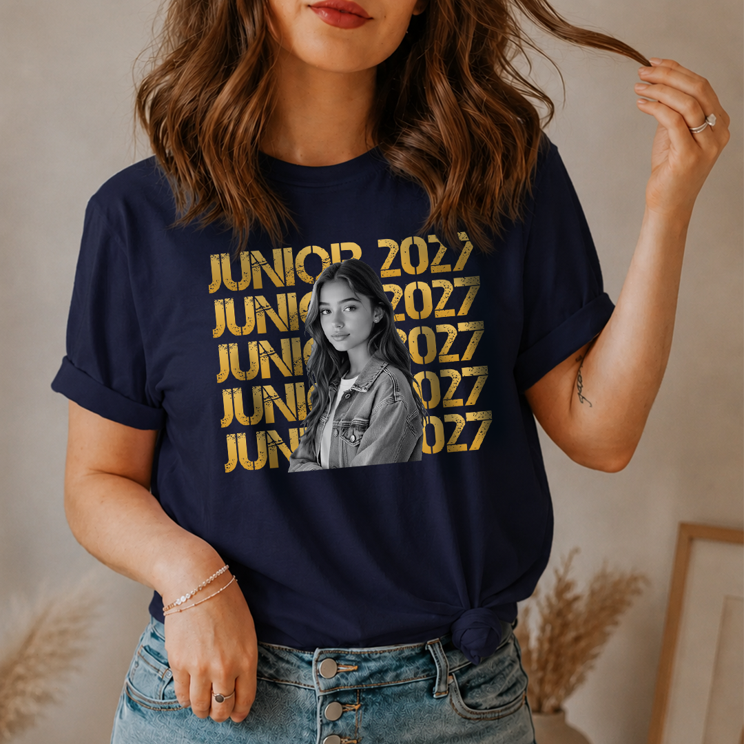 VPST66 Senior 2027 Custom Photo Upload Back To School - Personalized T-shirt Hoodie