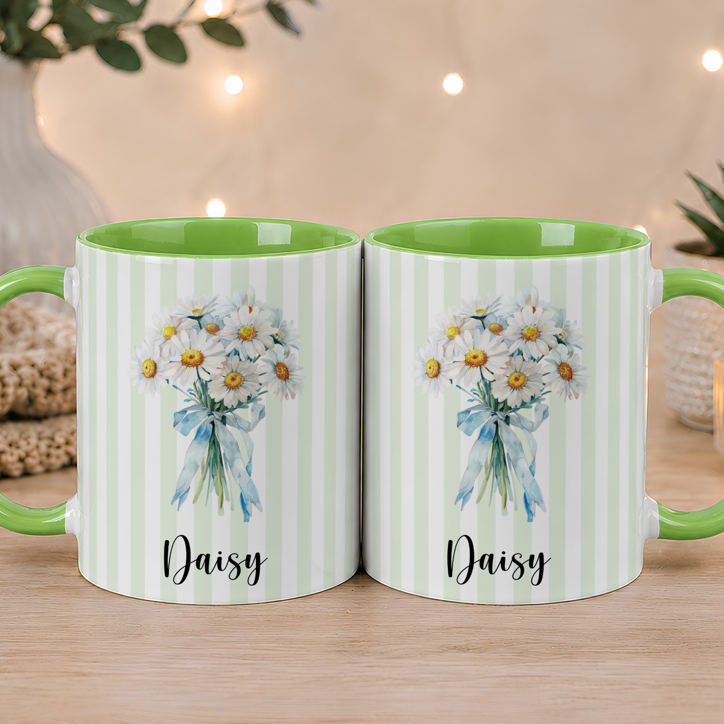 VPST75 Birth Flower Custom Name - Personalized White Mug Accent Mug