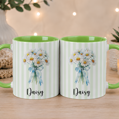 VPST75 Birth Flower Custom Name - Personalized White Mug Accent Mug
