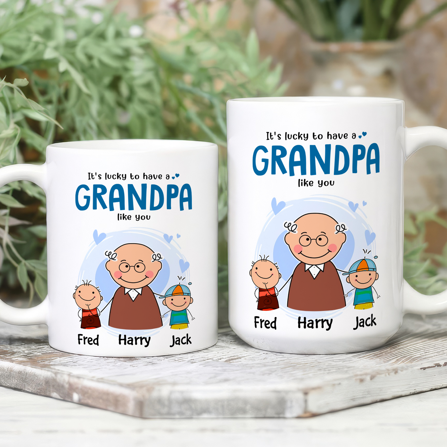 VPST03 It's Lucky To Have A Grandma/Grandpa Like You - Personalized White Mug Accent Mug