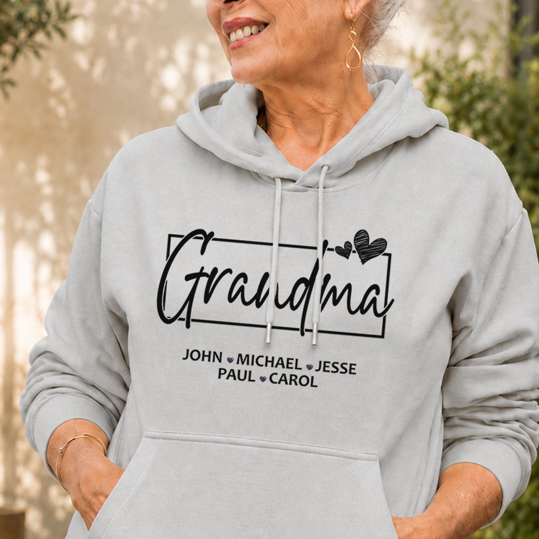 VPST48 Grandma Mom Kid Names - Personalized T-shirt Hoodie