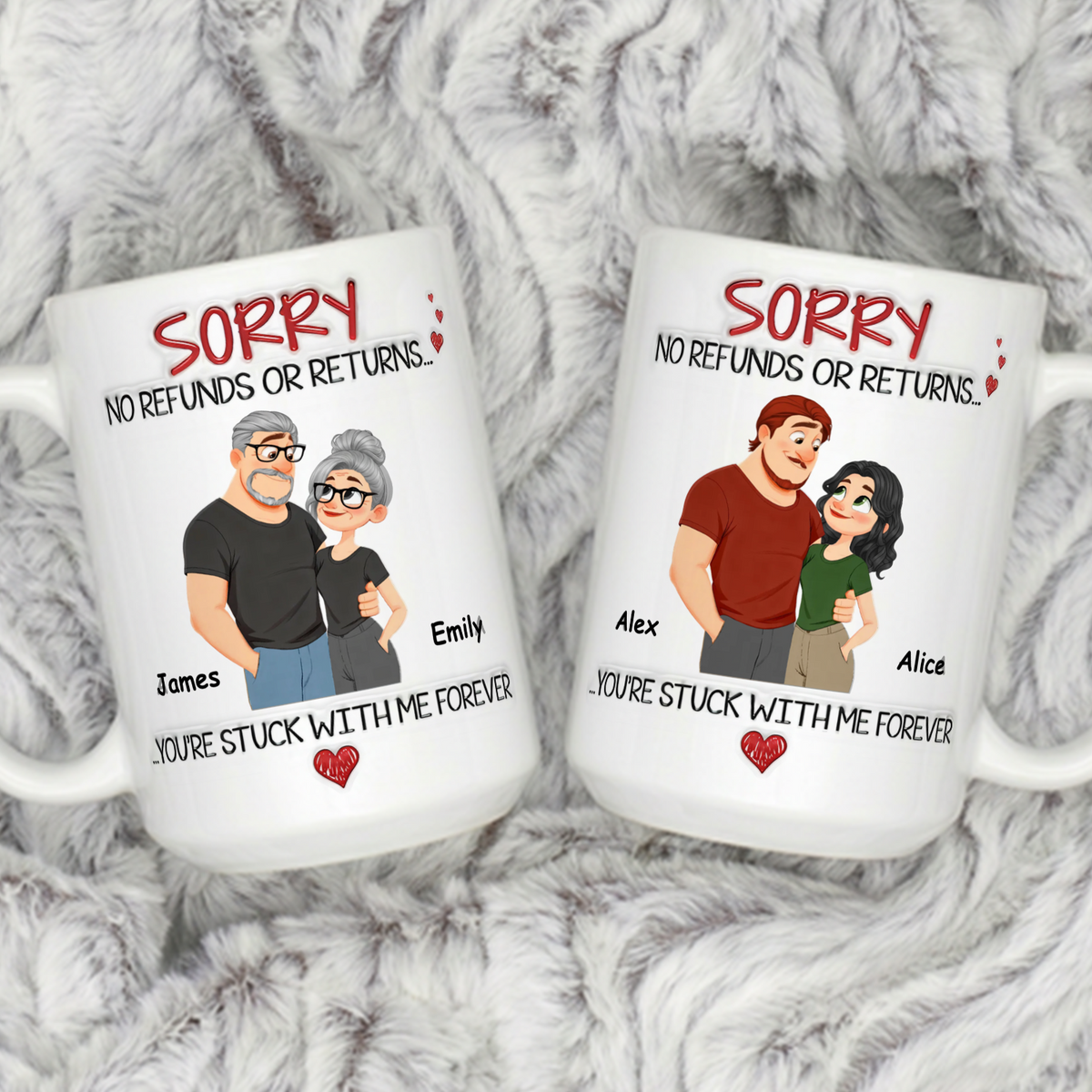 VPST87 You Are Stuck With Me Forever - Personalized White Mug Accent Mug