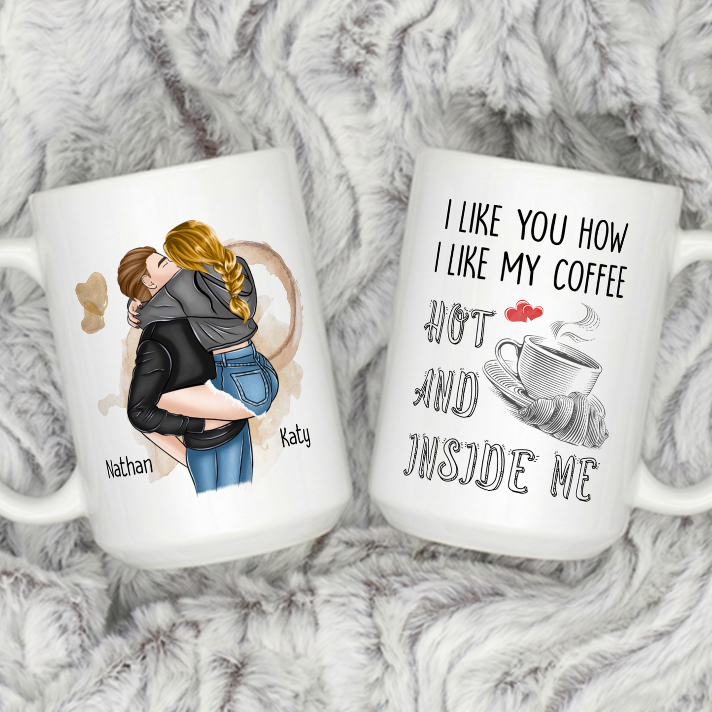 VPST35 I Like You How I Like My Coffee - Personalized White Mug Accent Mug
