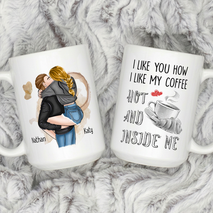 VPST35 I Like You How I Like My Coffee - Personalized White Mug Accent Mug