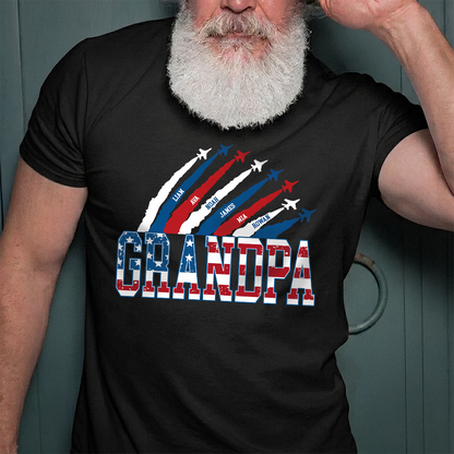VPST28 American Flag Dad Grandpa - Personalized T-shirt Hoodie