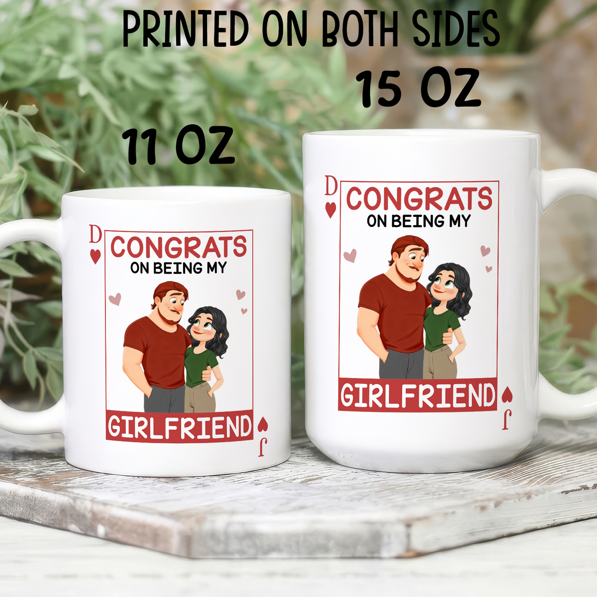 VPST82 Congrats On Being My Wife Playcard - Personalized White Mug Accent Mug