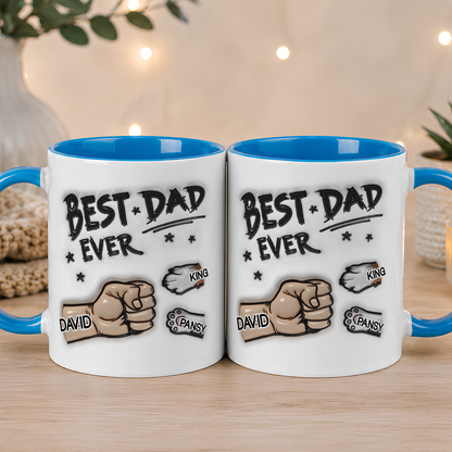 VPST11 Best Dad Ever 3D Inflated Effect - Personalized Mug