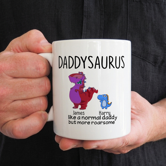 VPST08 Grandpasaurus And Kids Funny - Personalized White Mug Accent Mug