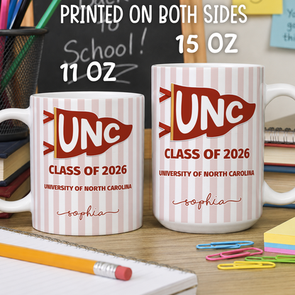 VPST60 Class Of Back To School Pennant Flag - Personalized White Mug Accent Mug