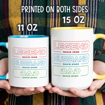 VPST16 Legend Husband Dad Grandpa  - Personalized White Accent Mug