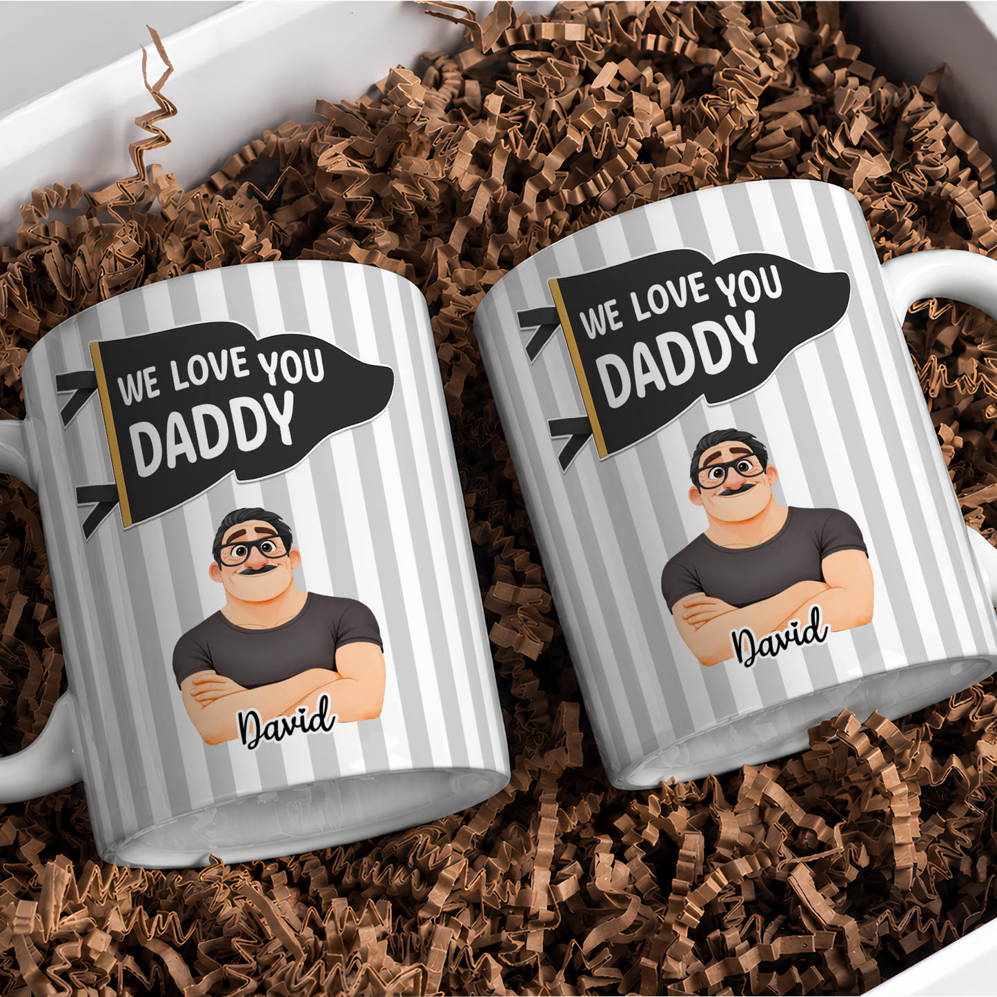 VPST61 Best Dad Ever Pennant Flag - Personalized White Mug Accent Mug