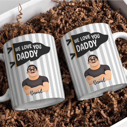 VPST61 Best Dad Ever Pennant Flag - Personalized White Mug Accent Mug