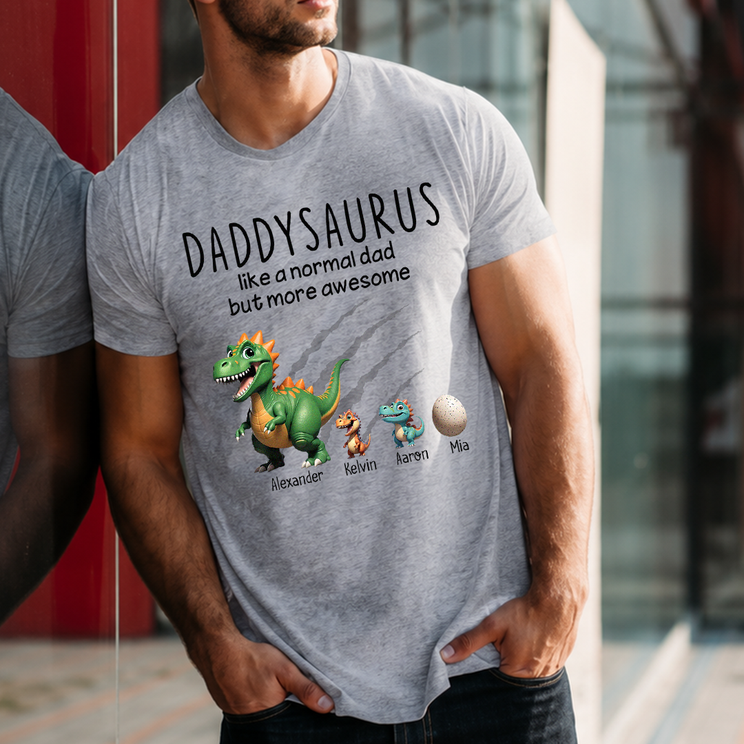 VPST07 Grandpasaurus And Kids Dinosaurs - Personalized Custom T-shirt Hoodie