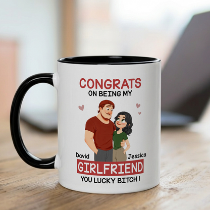 VPST84 Congrats On Being My Wife - Personalized White Mug Accent Mug