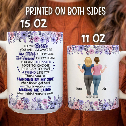 VPST78 The Sister Of My Soul The Friend Of My Heart - Personalized White Mug Accent Mug