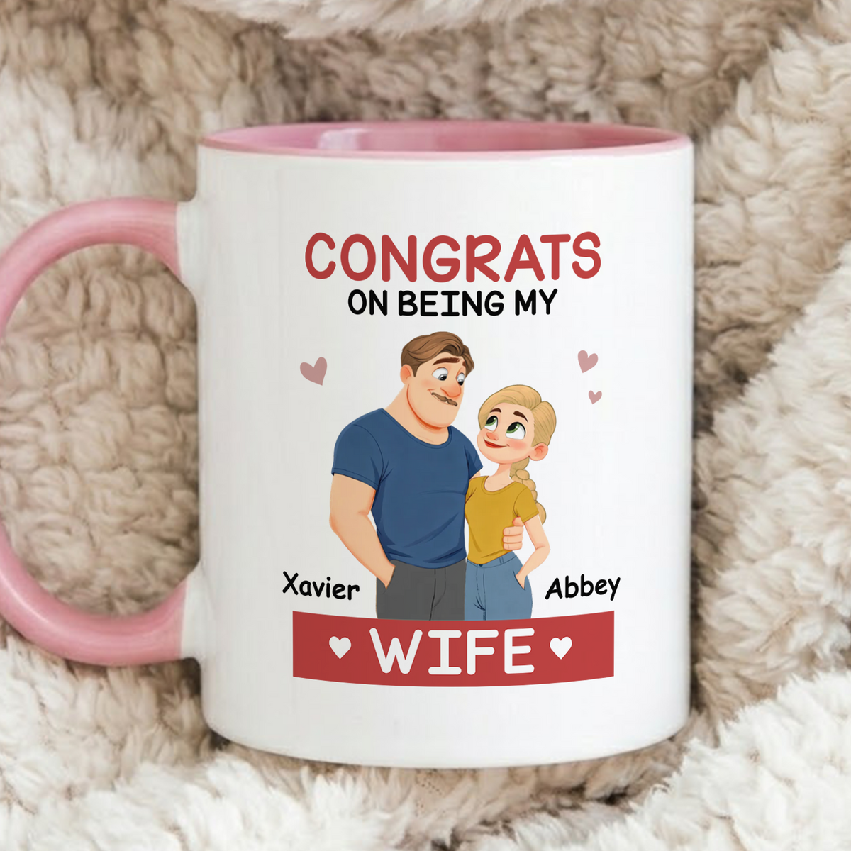 VPST85 Congrats On Being My Wife - Personalized White Mug Accent Mug